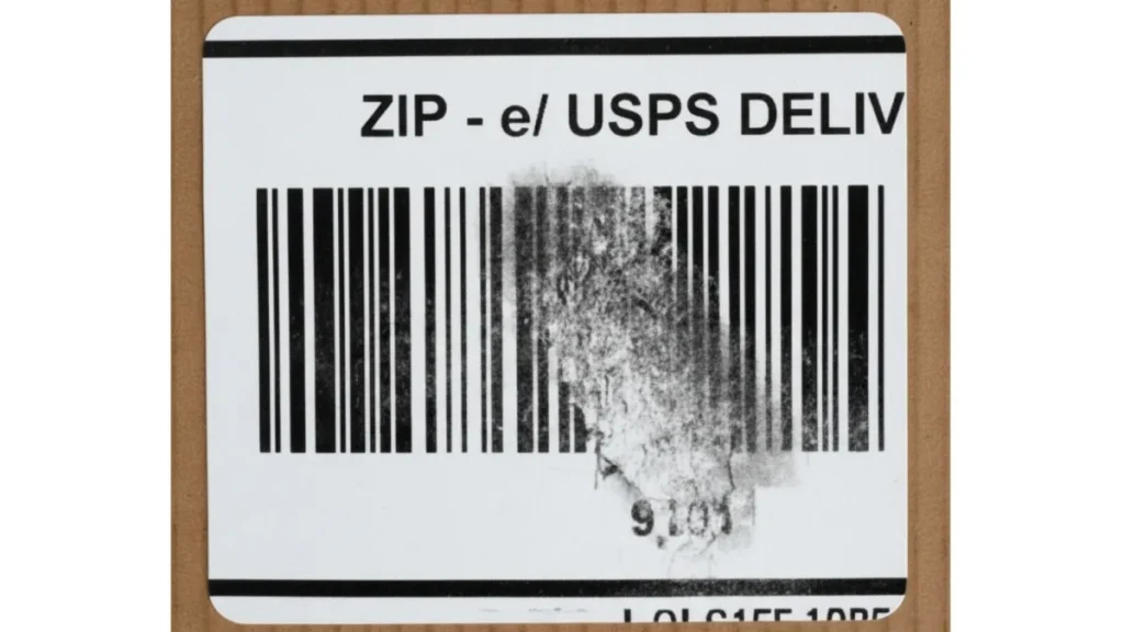 Damaged shipping label with unreadable barcode causing scan failure